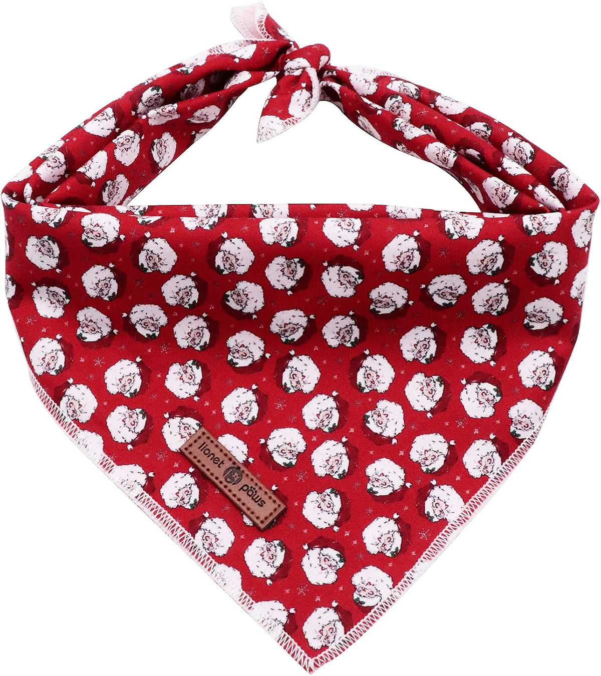 Lionet Paws Spring Daisy Dog Bandana Washable Cotton Handkerchief - Santa Claus / Large (Pack of 1)