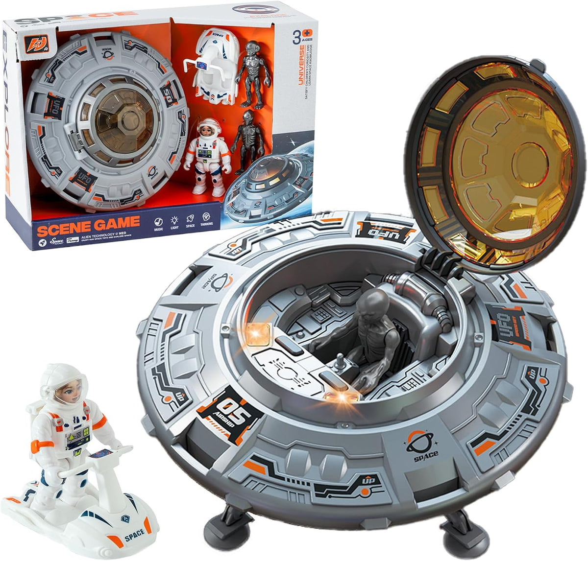 Wbzle space shuttle toy and rocket playset with astronauts, light and sound - view 2