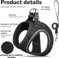 Fida Cat Harness and Leash Set for Walking Kitten and Puppy - XXS (Neck:11.4"-12.2"; Girth:12.6"-14.2") / Black - image 2