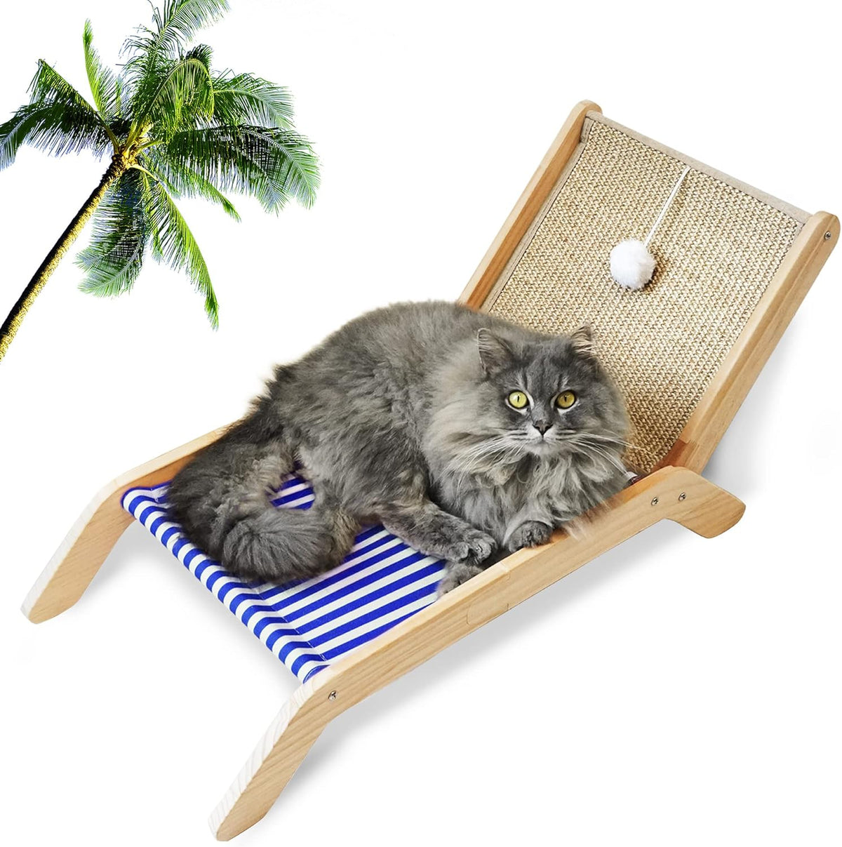 PETKARAY Beach Chair Cat Hammock - Blue / Beach Chair
