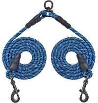 5 FT Double Dog Leash Coupler Extension Rope for Two Dogs Walking – Essentials for Dogs - 3/8"D x 5ft / Blue
