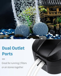 Uniclife Aquarium Air Pump Dual Outlet Fish Tank Aerator - 100 - 200 Gallons - image 4