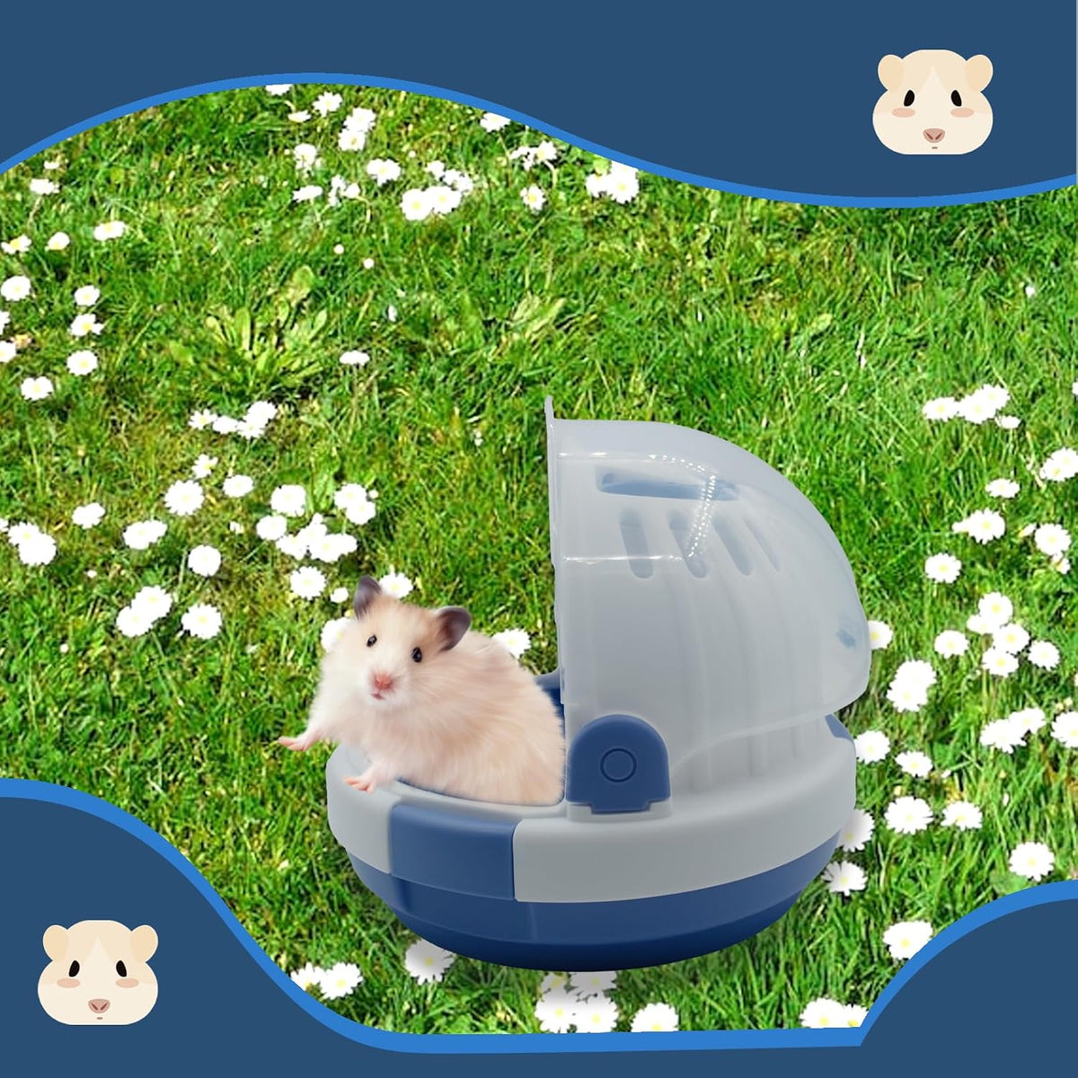 Hamster Carrier Cage Portable Cages Small Animals Carry Travel Case - 【Black】 - image 4