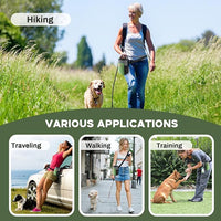 Upgraded large-sized Dog Treat Pouch with waist clip - Fashionable Green&Grey Design - Large Capacity Dog Treat Bag for Dog Walks,Outdoor Activities, Travel and Training - Includes 1 Poop Bags