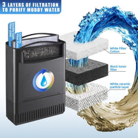 290GPH Turtle Tank Filter Aquarium Filter for 20-85 Gallon - Turtle Filter for 20-85 Gallon / Black - image 2