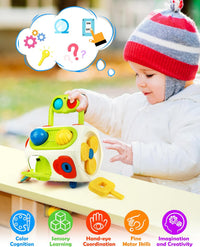 Vanmor 10-in-1 busy cube sensory activity toy with switches, spinner and gear wheels - view 2