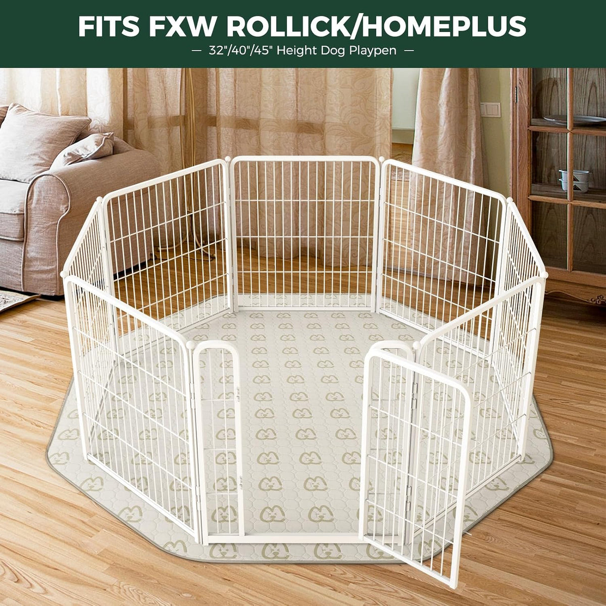 FXW Washable Pee Pads for Dogs, Super Absorbent - 34" Octagon / 2 Packs - image 3