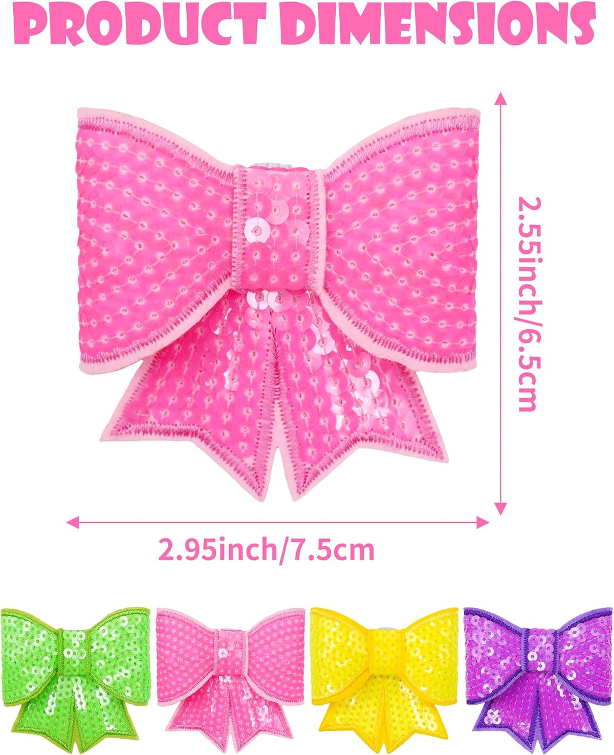 PET SHOW 4 Pack Small Dog Bows Sliding on Collar Attachment – Essentials for Dogs - AE 2.95" - image 2