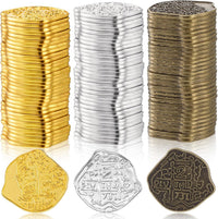 Hanaive 50 Pcs Metal Fake Gold Coins, Silver, Bronze - Gold, Silver, Bronze / Irregular