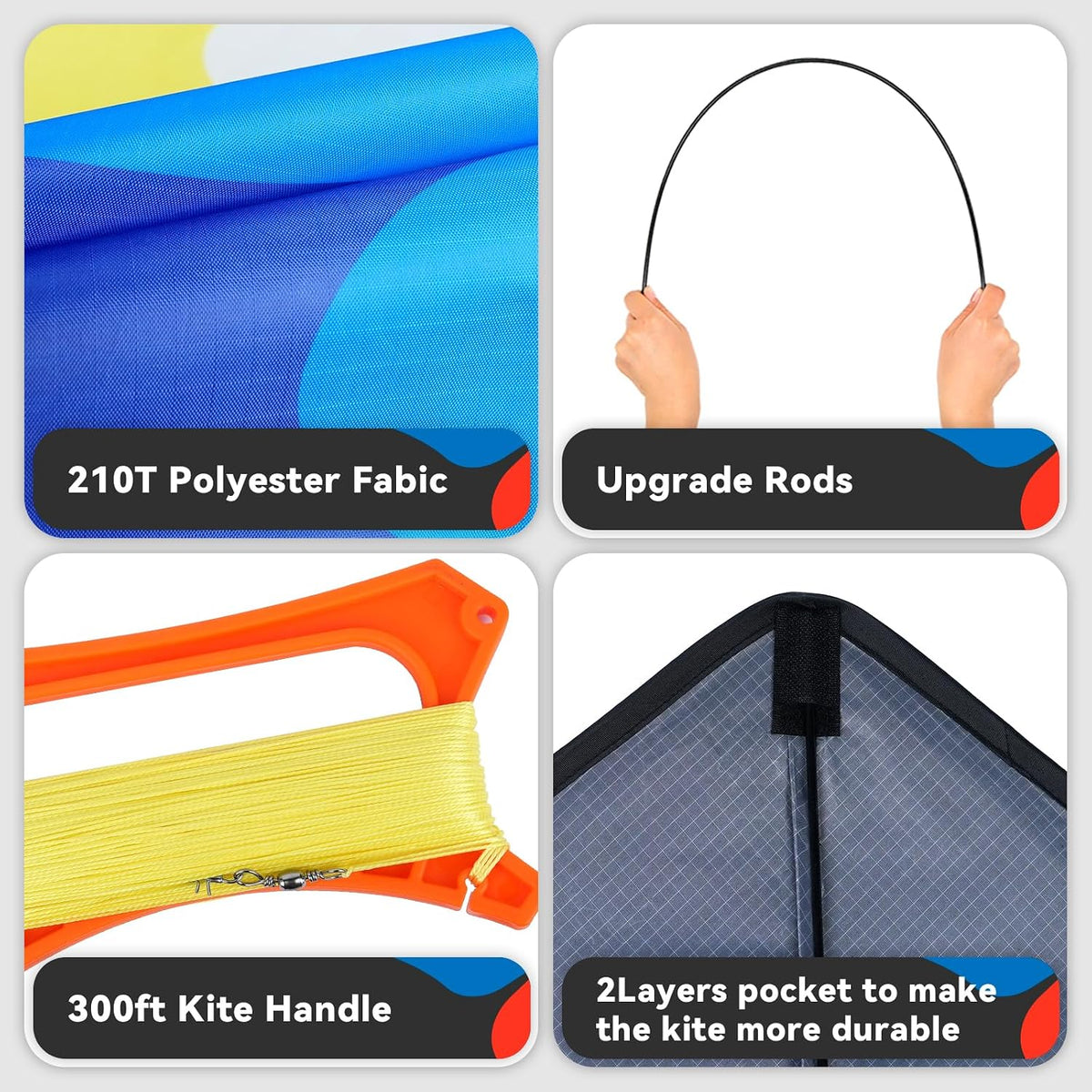 Kite, Large Delta Kites for Kids and Adults - Blue - image 4
