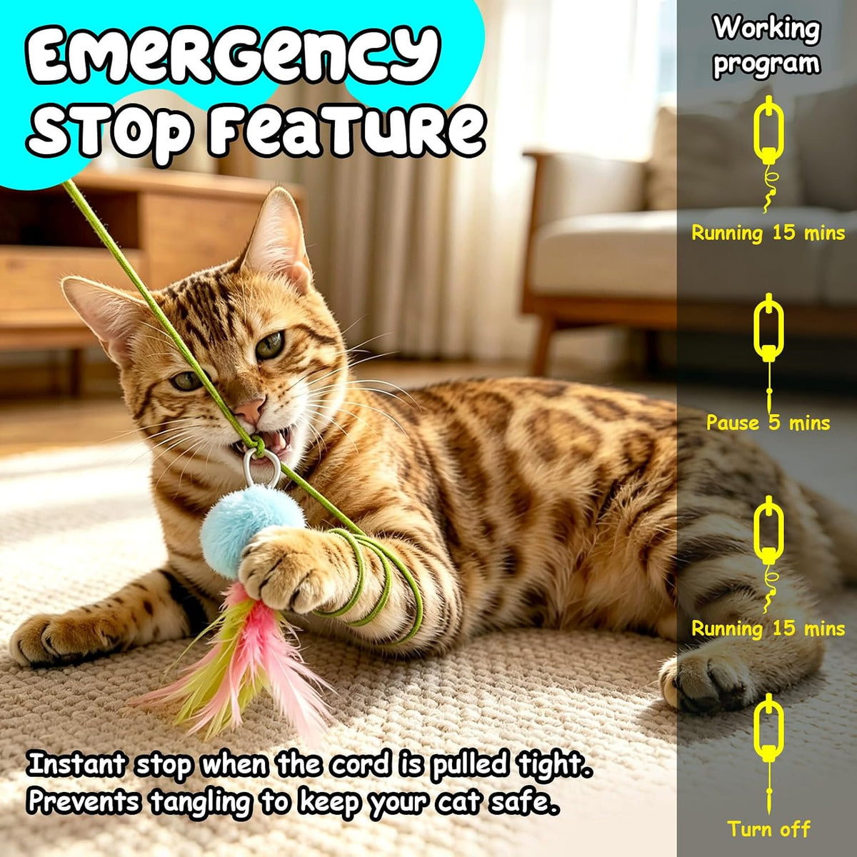Automatic Interactive Cat Toy for Indoor Cats - Pink - image 3