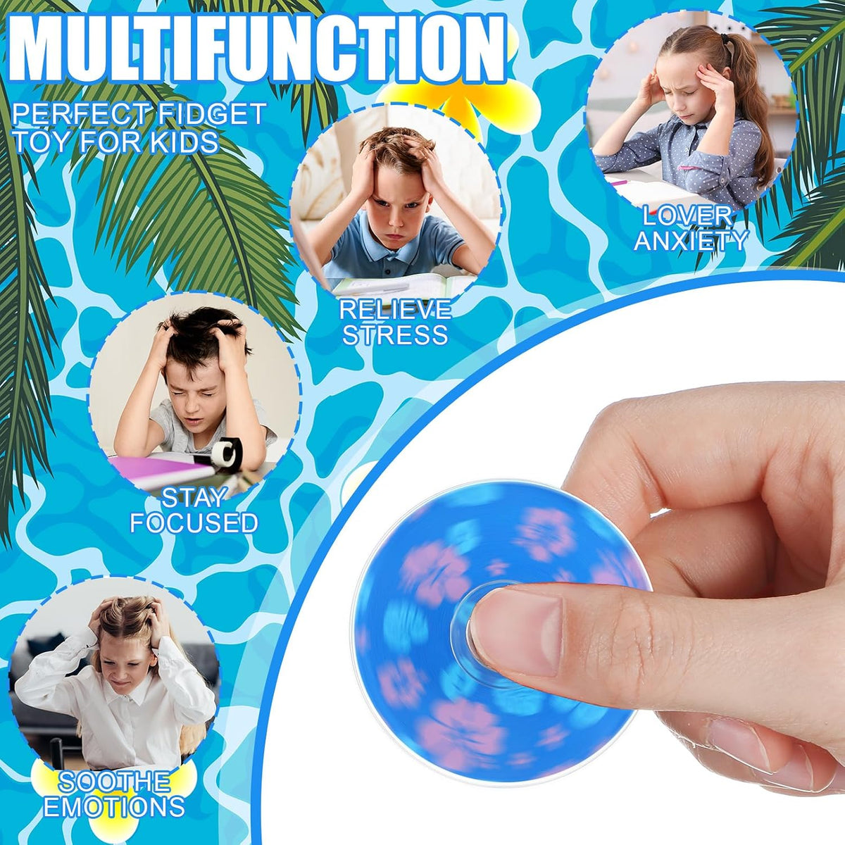 Sotiff 24 baseball fidget spinners, mini acrylic spinners with baseball print - view 31