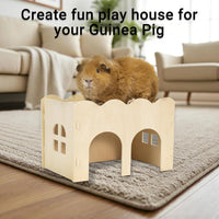 Natural Wooden Chew-Proof Guinea Pig Hideout – Essentials for Small Pets - image 2