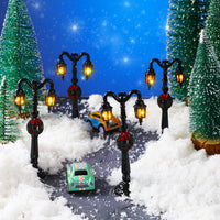 Mudder 12 Pcs Christmas Miniature Village Lamp Post Light - Artsy / 12 - image 4