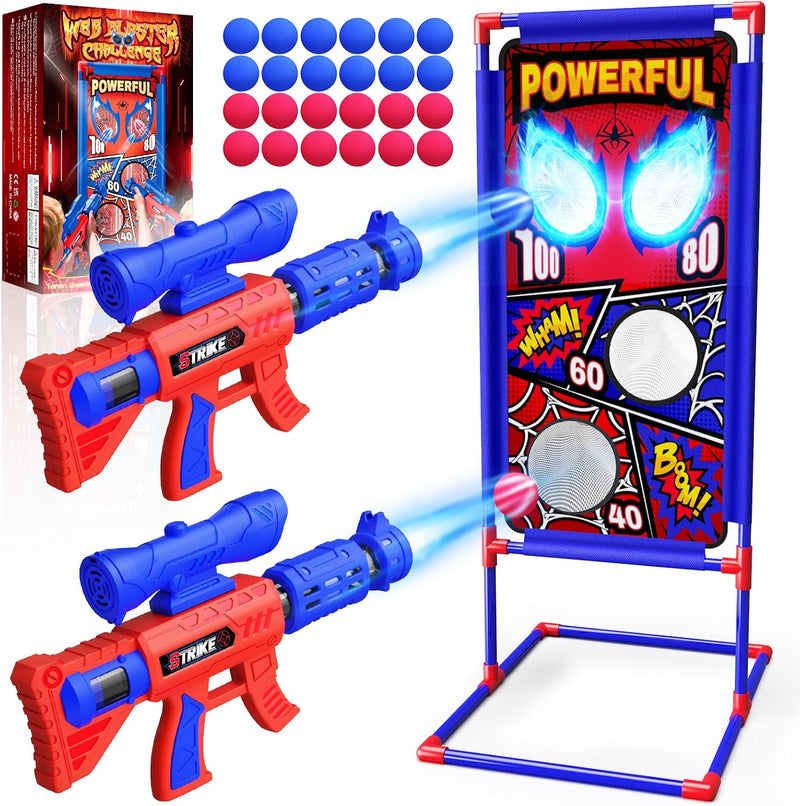 Shooting Toy Set with Hero-Style Target & 2 Cool Air Pump Launcher