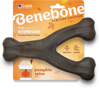 Benebone Wishbone Dog Chew Toy for Aggressive Chewers - Limited Edition: Pumpkin / Large