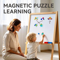 Dotimo 30-piece magnetic vehicle puzzle with cars, trucks and large printed names - view 7