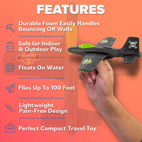 Foam Airplanes - Stocking Stuffers for Kids All Ages 4 5 6 7 8 9 10 Year Old - Best Toy Gift - Boy - Jet Black - image 3
