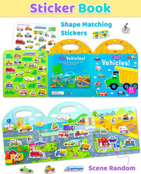 Benresive Reusable Sticker Book, Travel Stickers for Kids - Transport - image 2