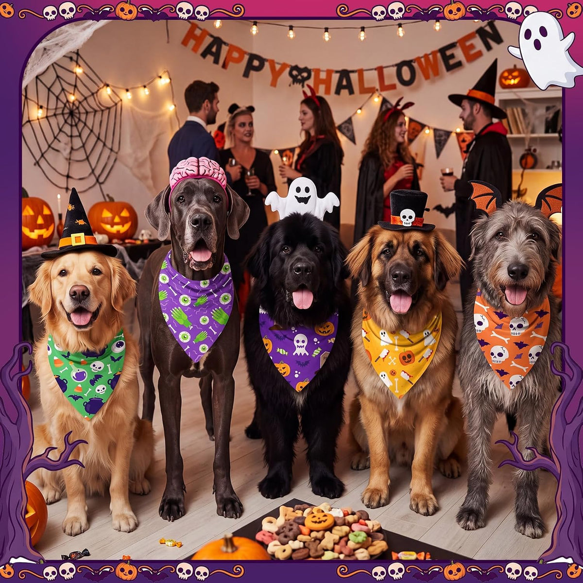 50 Pcs Halloween Dog Bandanas Bulk - 31.5 x 21.7 x 21.7 Inch / Halloween / 100 - image 4