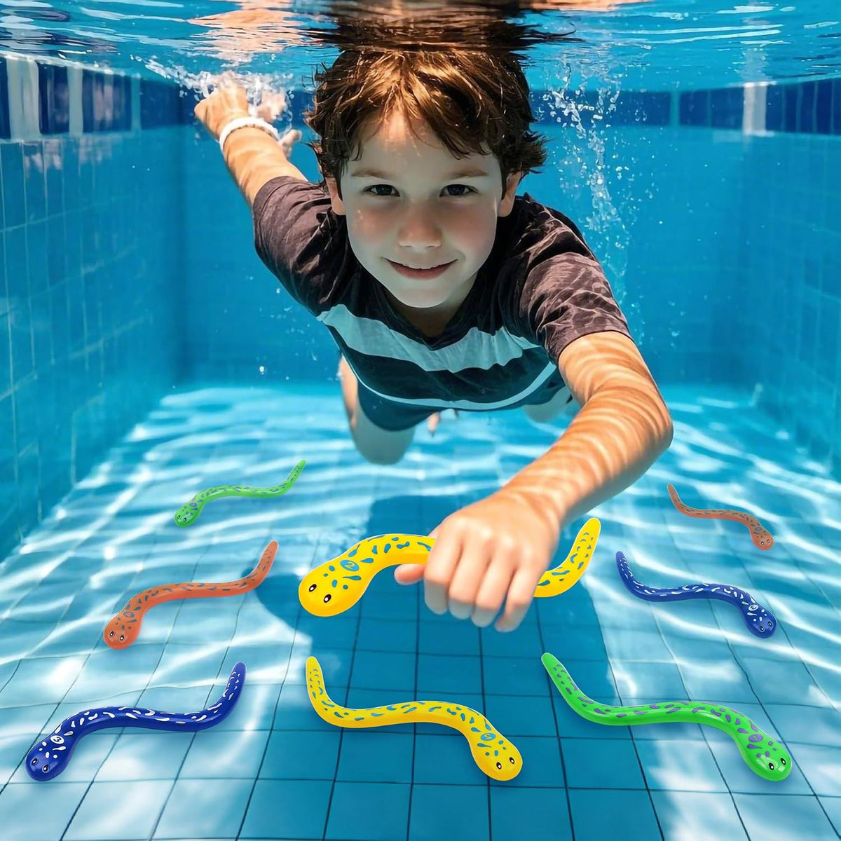 Summer Pool Toys Underwater Diving Games Dive Sticks Duck 3-Pack – Fun for Kids & Family - Snake - image 2