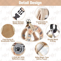 Small Dog Harness and Leash Set, No Pull Puppy Pet Vest, S - Small(Chest Girth 14.5" - 16") / Beige - image 2