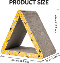 Cat Scratcher Cat Scratching Board, Foldable, Triangle - Orange - image 2