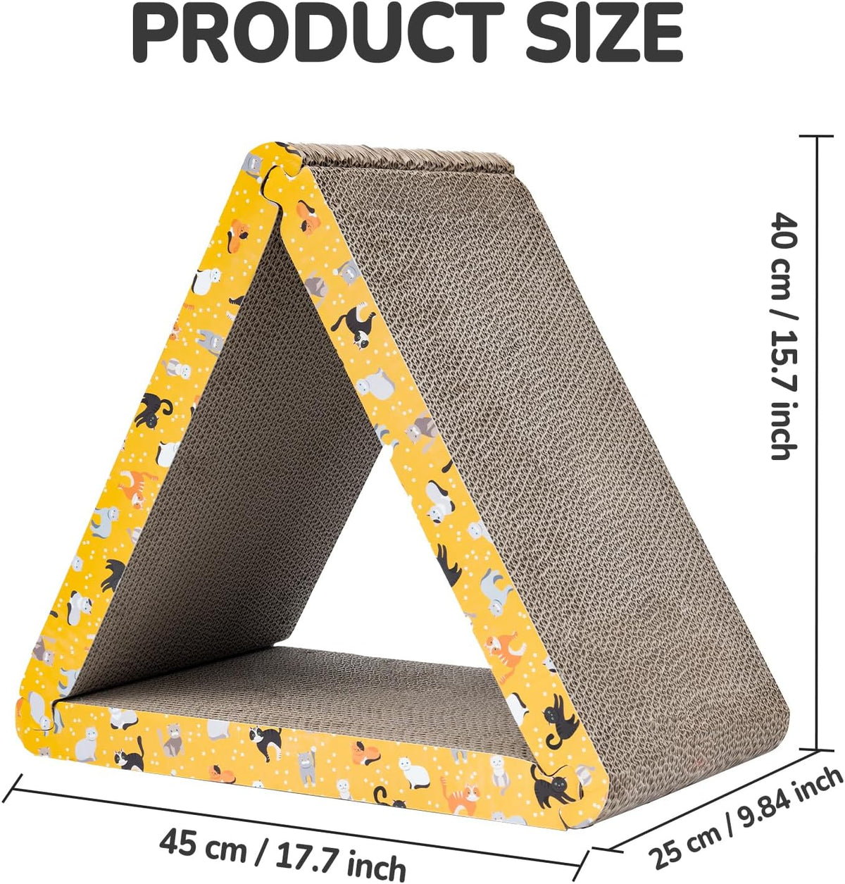 Cat Scratcher Cat Scratching Board, Foldable, Triangle - Orange - image 2