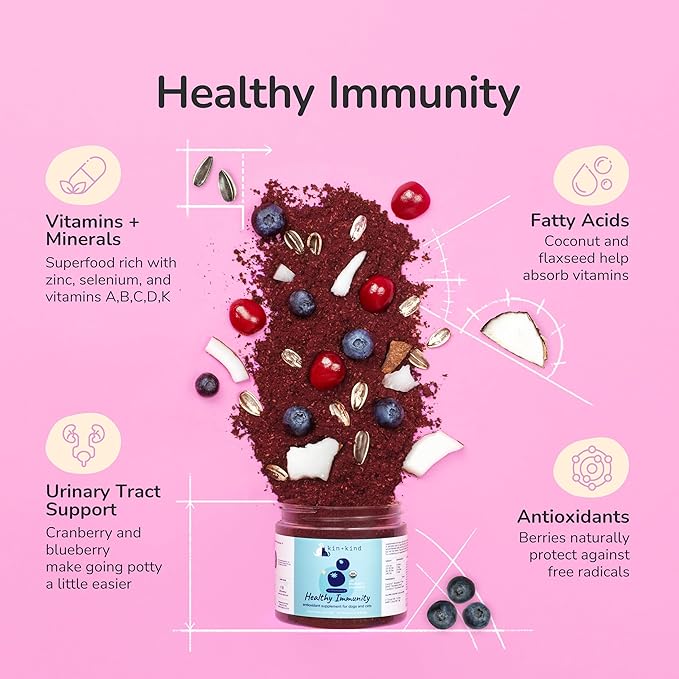 kin+kind Superfood Supplement Set for Dogs & Cats - Boost Immunity, Promotes Healthy Skin & Coat, Hip & Joint, Healthy Digestion - Made in USA - Superset (4 x 4 oz)
