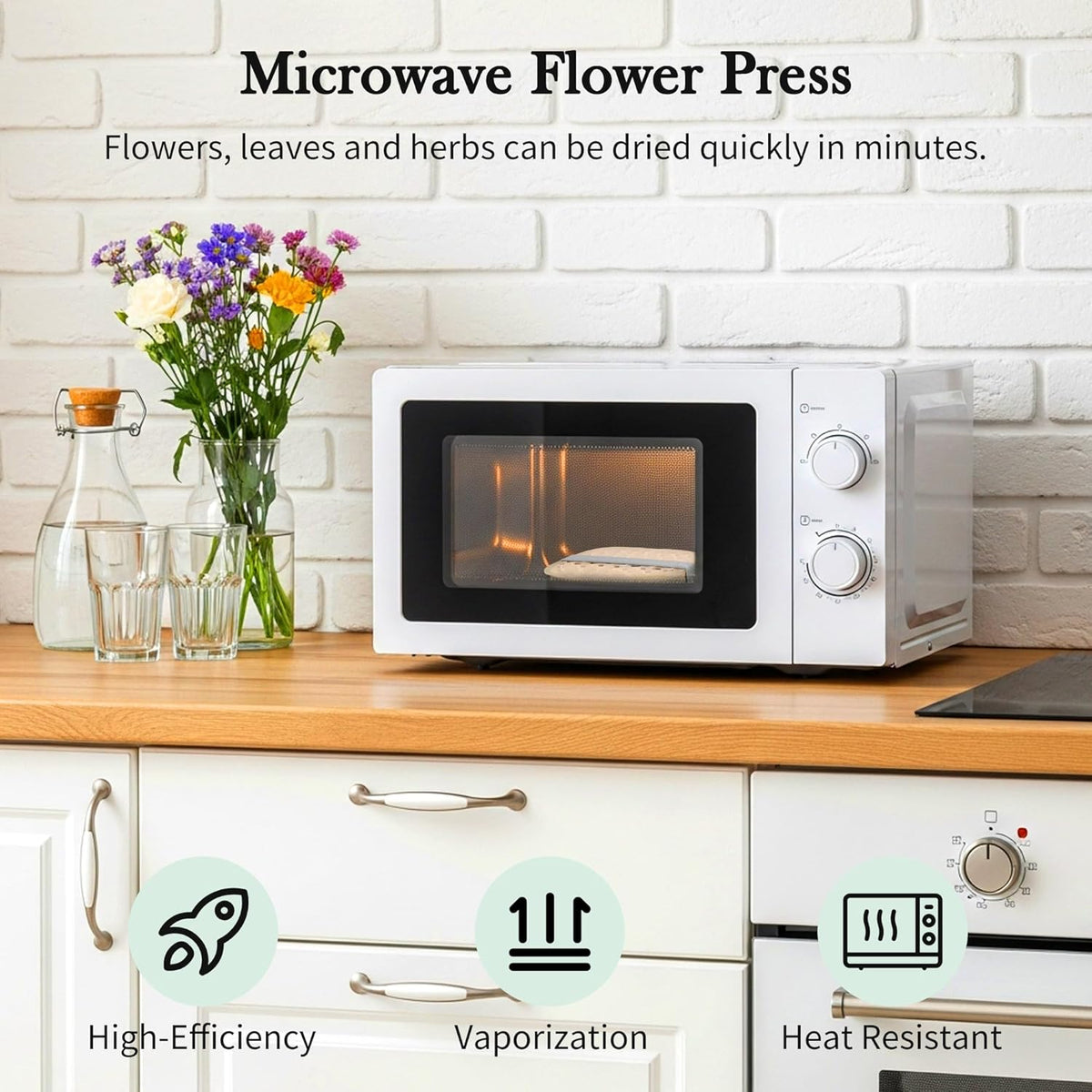Aboofx Microwave Flower Press 6.3" 3 Layers Fast Drying Pressed - 6.3 x 6.3 inches - image 2