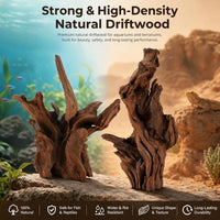 Driftwood for Aquarium, 2 Pieces 14-18 Inches Large Natural Drift Wood Fish Tank Assorted Branch - image 3