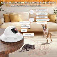 Cat Laser Toy,Automatic Laser cat Toy 3-in-1 Interactive Automatic Motion Activated Moving 6 Holes Whack A Mole Feather, USB Rechargeable Electronic Smart Sensor Kitten Toys for Indoor Exercise
