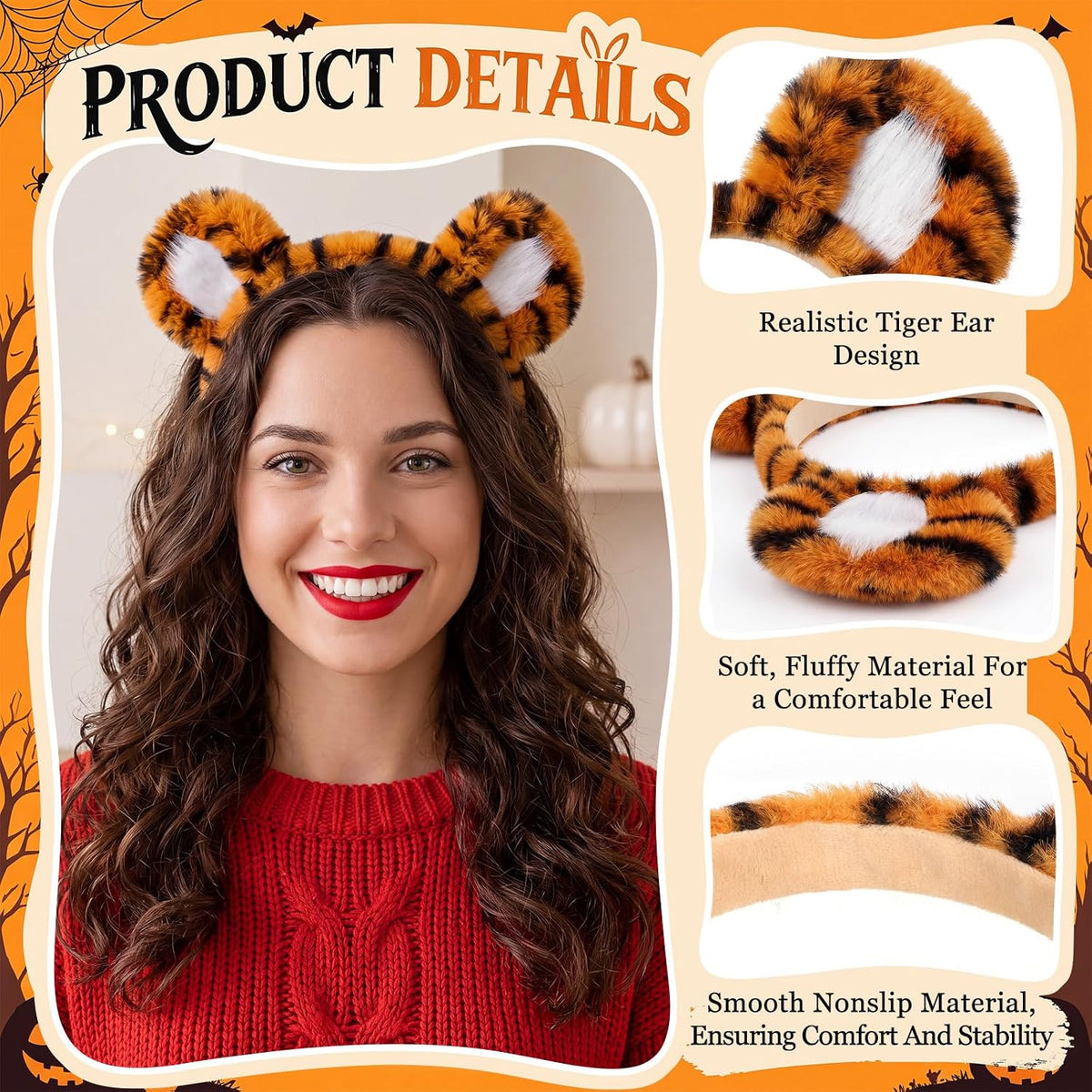 WILLBOND 3-pack plush cow ears headbands with horns for costumes - view 12