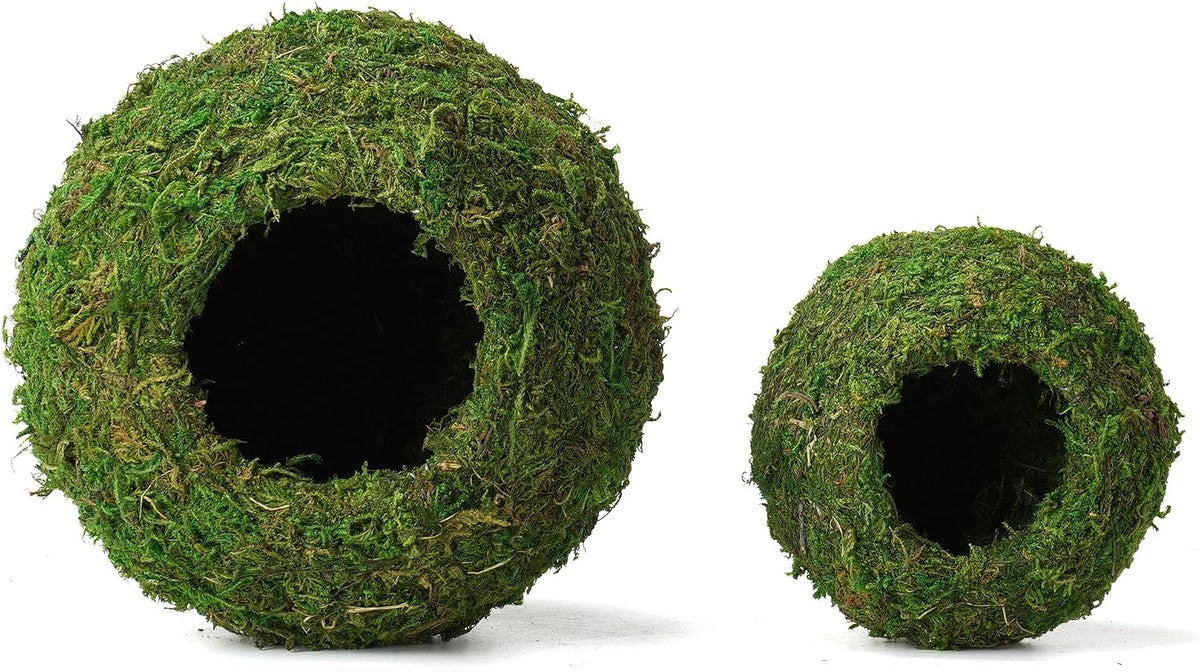 USMOLA Mossy Caves, Artificial Green Moss Caves Hide for Pet Reptile Frogs and Snakes, Terrarium - 4" - Woodland Green - image 2