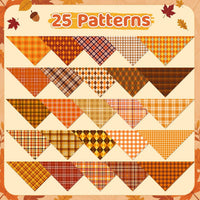 50 Pcs Halloween Dog Bandanas Bulk - 25.6 x 17.7 x 17.7 Inch / Fall Plaid / 200 - image 2