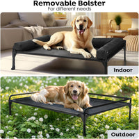 Veehoo Outdoor Elevated Dog Bed-Cooling Raised Dog Cot for Large - Black / 29.0"L x 18.0"W x 11.0"Th - image 4