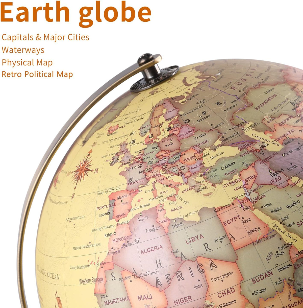 TTKTK Illuminated World Globe for Adults & Kids with Wooden Stand - image 2