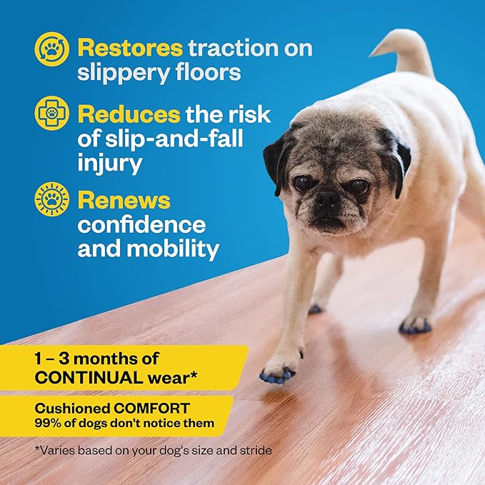 Dr Buzby's Small ToeGrips for Dogs - Instant Traction on Wood/Hardwood Floors - Anti Slip Relief - Grippers for Senior Dogs - Stop Sliding Instantly - Rubber Nails for Paws - 1 Pack (20 Grips)
