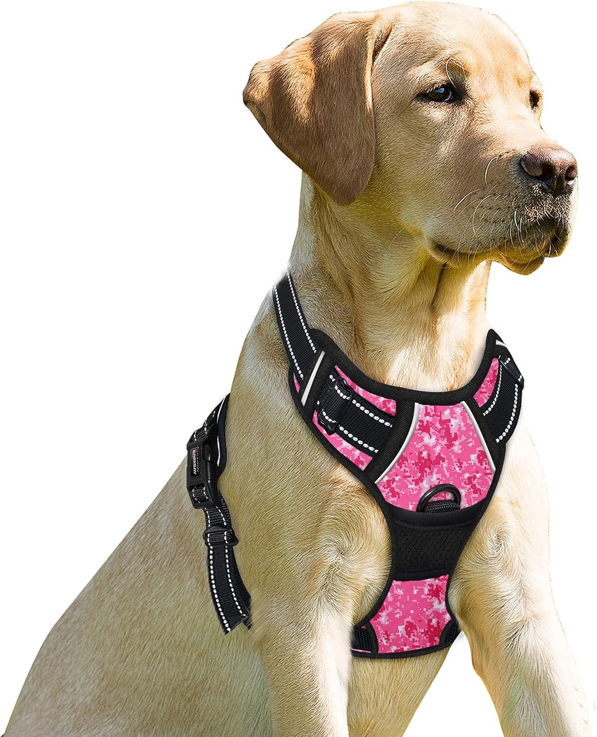 BARKBAY Dog Harness No Pull for Large Dogs Front Back Clips - Large(Chest:24.5-32.5") / Pink Camo