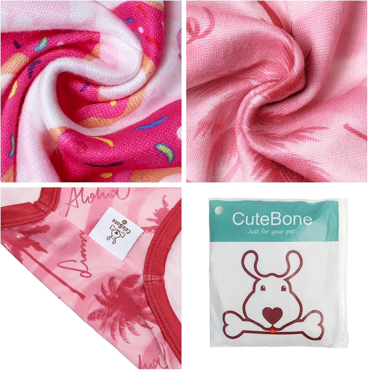 CuteBone Dog Shirts 2-Pack Soft Pet Clothes Breathable Summer Vest - X-Large / Tropical Sweet - image 3