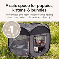 FurHaven Soft-Sided Dog & Cat Playpen - Gray / Small - image 2
