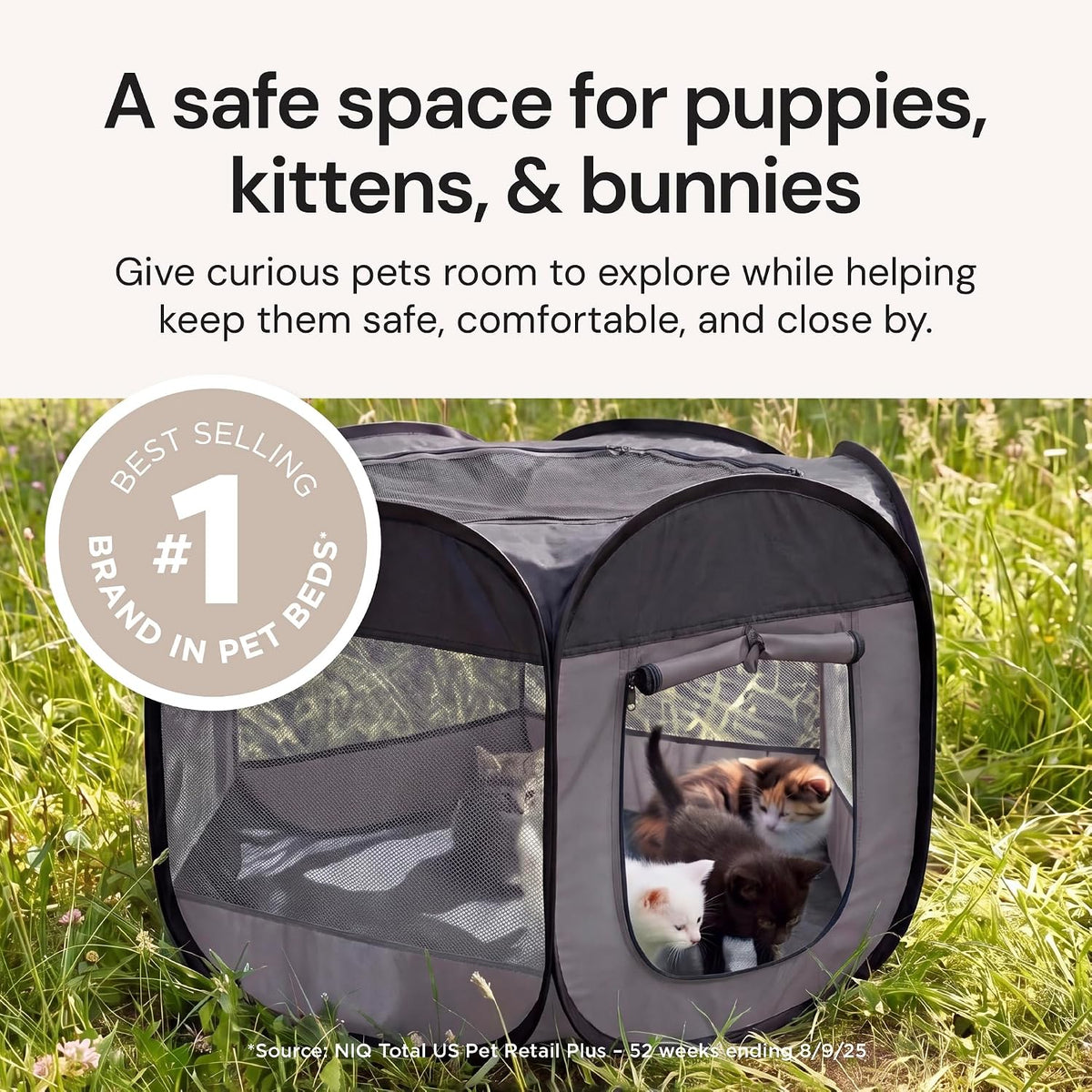 FurHaven Soft-Sided Dog & Cat Playpen - Gray / Small - image 2