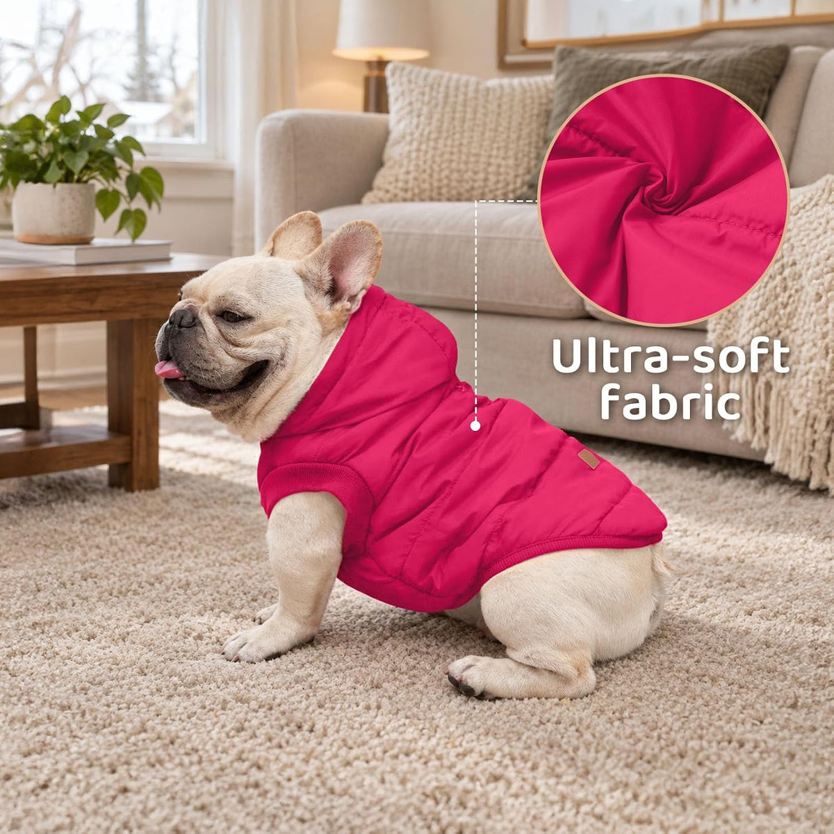 Vecomfy Warm Dog Coats with Hoodie - Medium / Pink - image 4