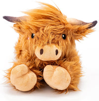 Bunny Microwavable & Weighted Stuffed Animals - Brown Highland Cow (Lying Down)