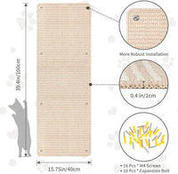 FHTONGE 71x15.8" Thickened Cat Wall Climbing Carpet with 16 Fixed - Oatmeal Color / 39.4x15.8"(100x40cm) - image 3