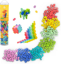 PLUS 240 Piece Glow in the Dark Mix, Mini Waffle Blocks - Tropical Mix Play Tube