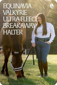 Equinavia Valkyrie Soft Ultra Fleece Padded Adjustable Breakaway Horse Halter - Brown/Ivory White - Cob