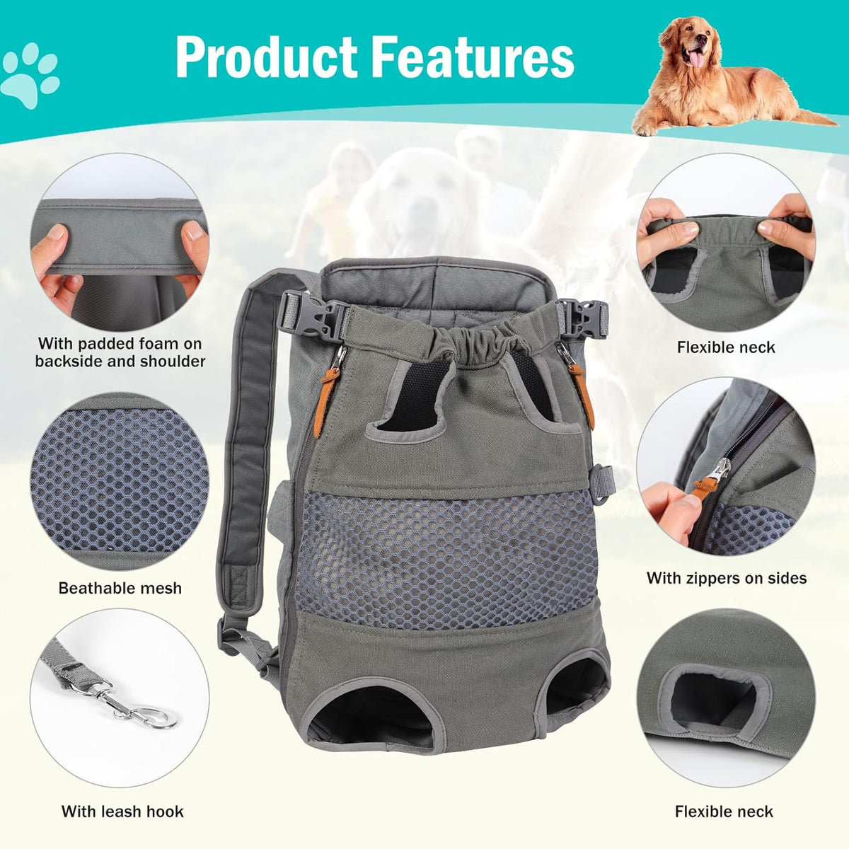 Dog Carrier Backpack, Legs Out Front - image 3