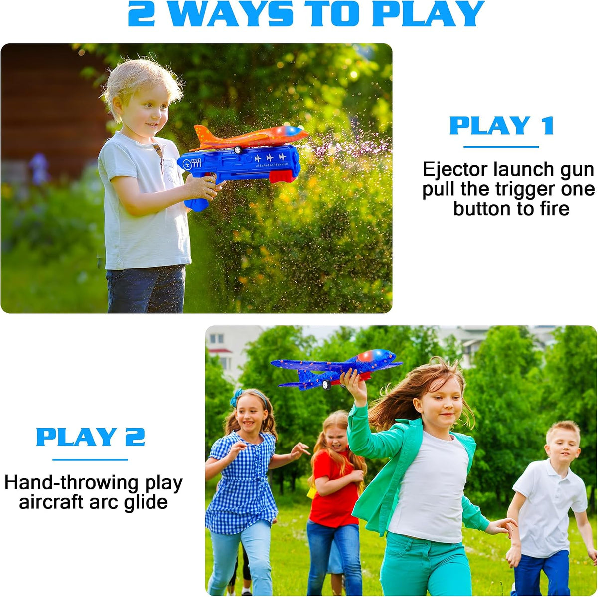 LJZJ 3pk LED Foam Plane Launcher - 6 Planes (2 Launchers) - image 3