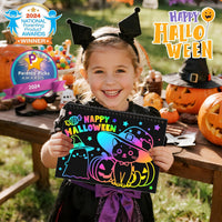 ZMLM Scratch Paper Art Craft: 2 Pack Rainbow Scratch Set for 3 4 5 6 - Halloween - image 3